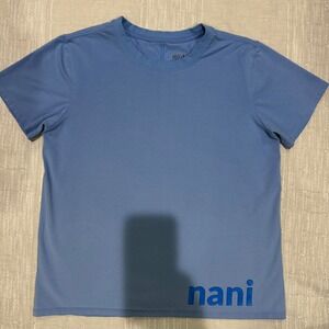 Nani Active Womens XS Blue Short Sleeve Logo Graphic Crew Neck T-Shirt Cotton
